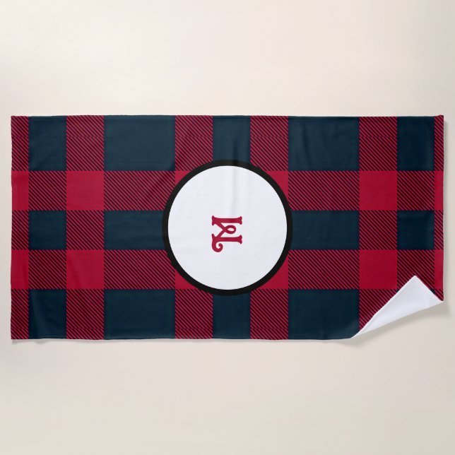 Plage Serviette en plaid de buffle Monogram (Devant)