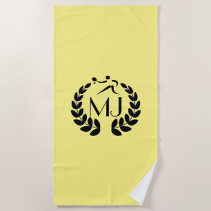 Plage Serviette personnalisée de tennis de monogramme