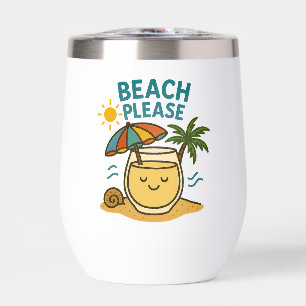 Plage S'Il Vous Plaît Acier Inoxydable Vin Tumbler
