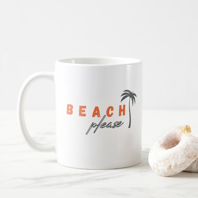 plage s'il vous plaît. palmier. Mugs (Avec donut)
