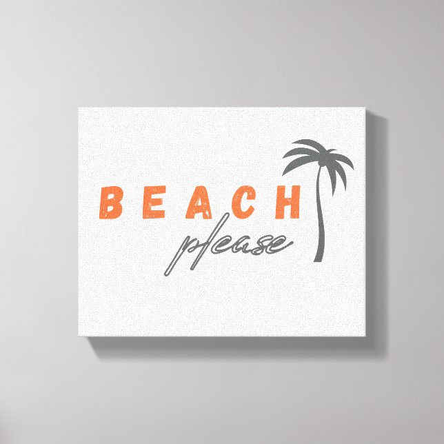 plage, s'il vous plaît. Peinture murale en toile (Recto)