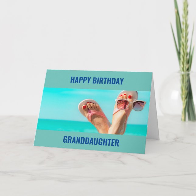***PLAGE SOUHAITS D'ANNIVERSAIRE** CARTE "GRAND-FI (Devant)