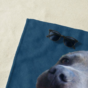 Plage Staffordshire Bull Terrier Sur Denim, Serviette De