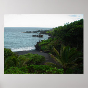 Plage sur la route vers Hana, Maui Hawaii Poster