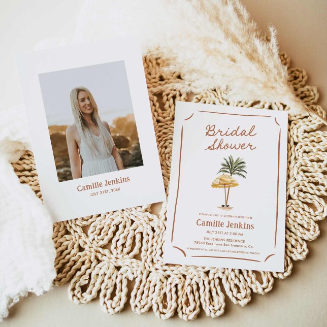 Plage Tropical Summer Bridal Show Invitation (Summer Beach Bridal Shower Invitation)