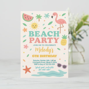 Plage tropicale Anniversaire Invitation & Décor po