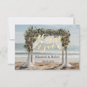 Plage tropicale Carte de remerciements florale