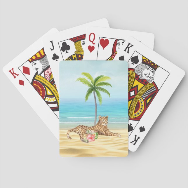 Plage tropicale cartes de jeu (dos)
