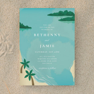 Plage tropicale Destination Mariage Invitation