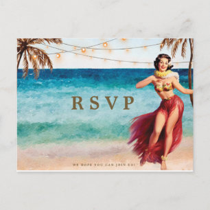 plage tropicale hula mariage rsvp carte postale