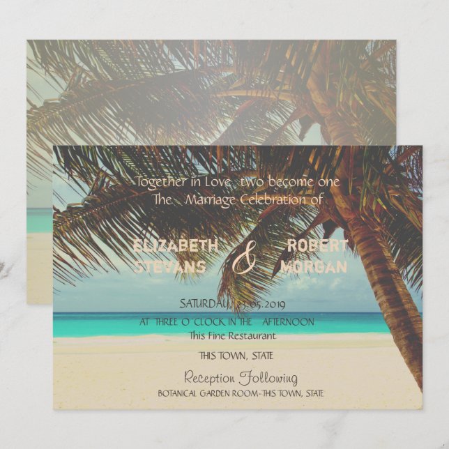 Plage Tropicale, Invitation aux Palmiers (Devant / Derrière)
