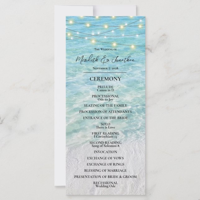 Plage tropicale Mariage à cordes en bord de mer (Devant)