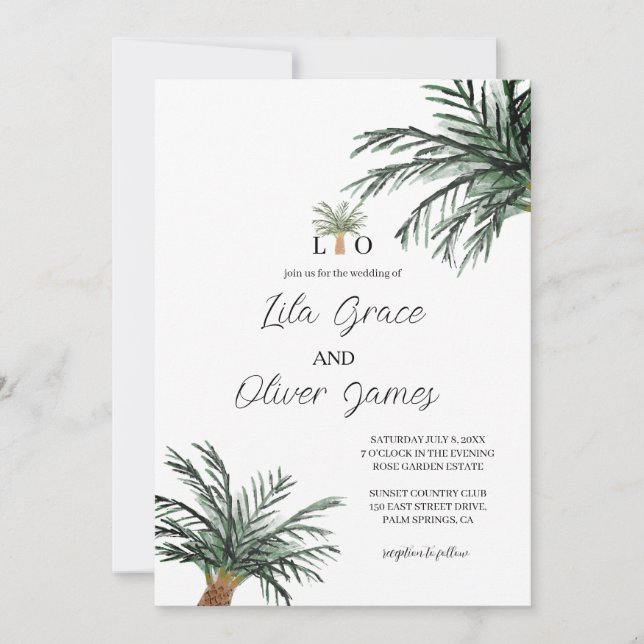 Plage tropicale moderne Faire-part de mariage Océa (Devant)
