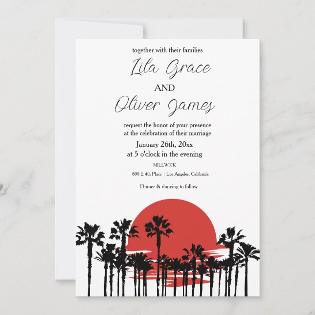 Plage tropicale moderne Faire-part de mariage Océa (Devant)