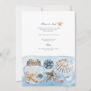 Plage tropicale Ocean Shell Invitation Fiançailles