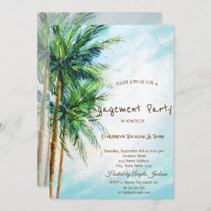 Plage tropicale, Palms Invitation Fiançailles