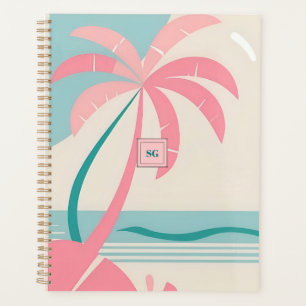 Plage tropicale paso pastel rose et turquoise
