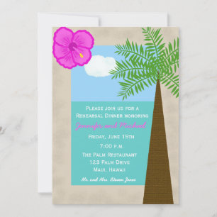 Plage tropicale Répétition de mariage Invitation