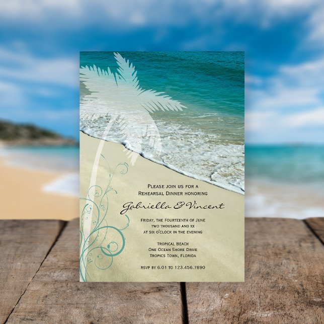 Plage tropicale Répétition de mariage Invitation (Créateur téléchargé)