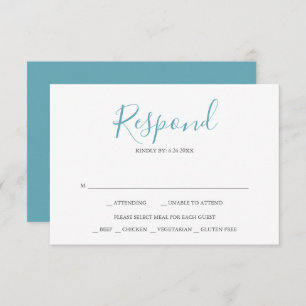 Plage Turquoise Blue Wedding Cartes RSVP