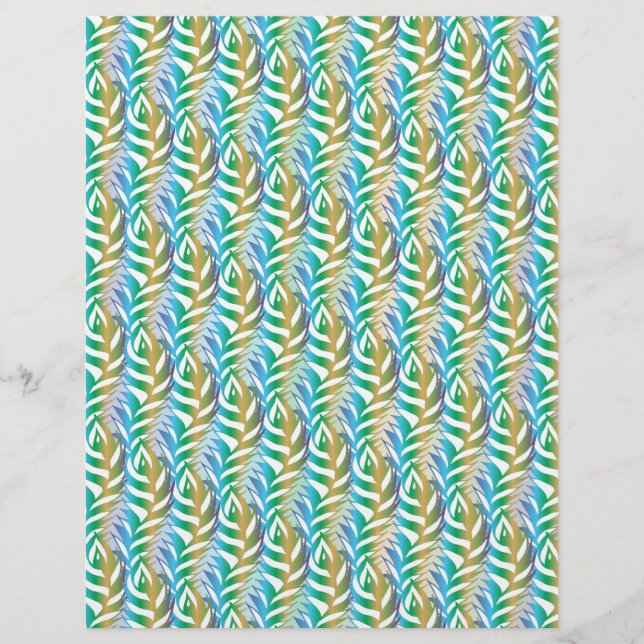 Plage turquoise motif en plume amusante. (Devant)