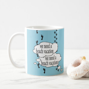 Plage Vacances Amoureux de les chiens Combo Mug