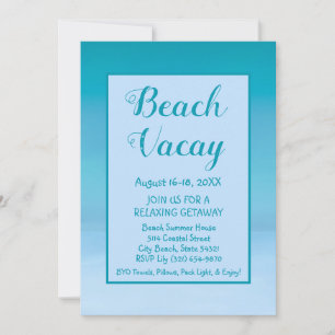 Plage Vacay Getaway Vacation Invitation