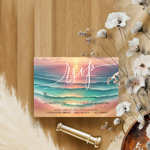 Plage verte Été Soleil Aquarelle Élégant RSVP