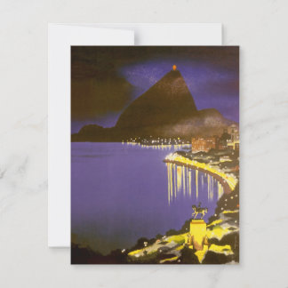 Plage vintage à Nuit à Rio de Janeiro, Brésil