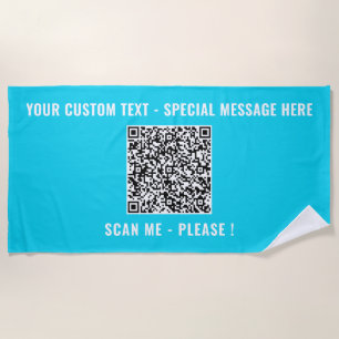 Plage Votre code QR Texte personnalisé Serviette de plag