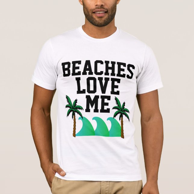 PLAGES M'AIME, Drôle T-Shirts de plage Hommes (Devant)