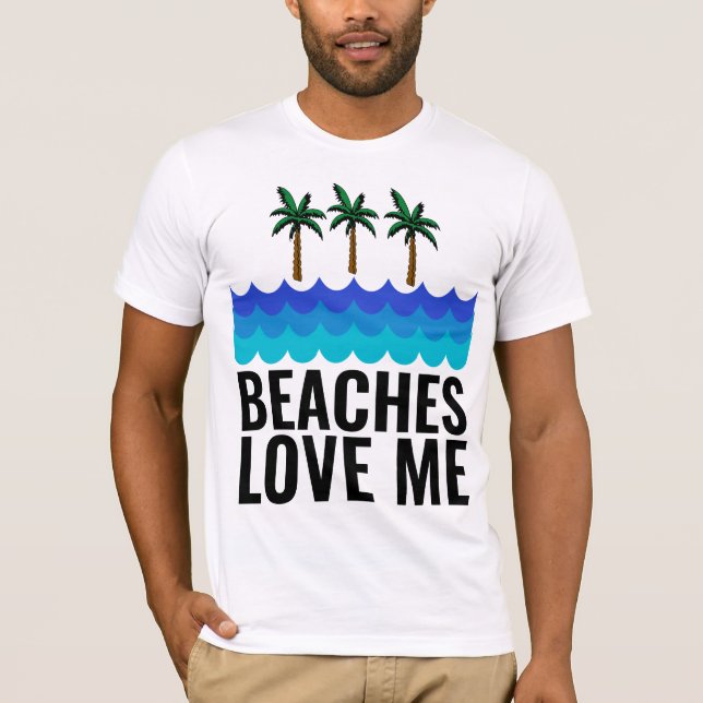 PLAGES M'AIMENT Drôle T-Shirts Homme (Devant)