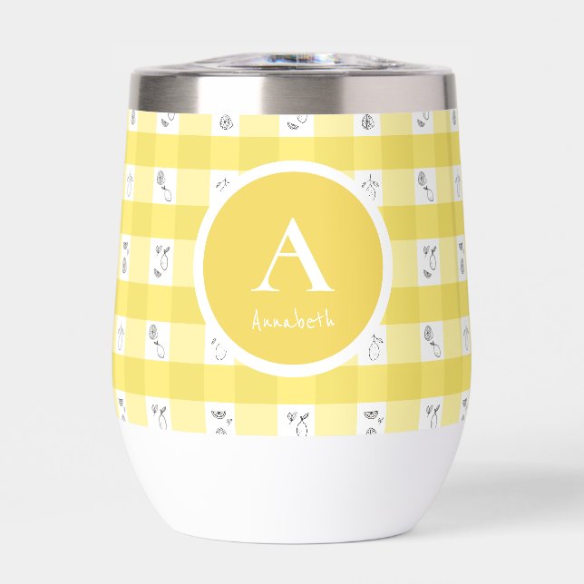 Plaid à monogramme citron (Avant)