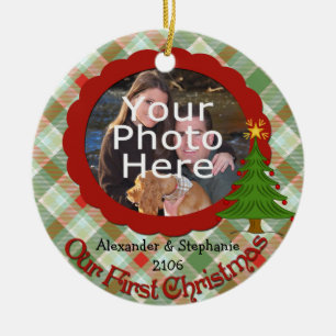 Plaid agréable notre premier ornement de Noël