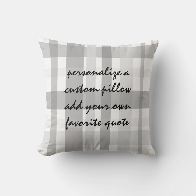 plaid ajouter vous propre devis coussin gris et bl (Recto)