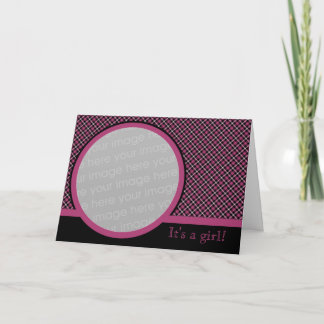 Plaid Baby Faire-part 2 (Fuschia)