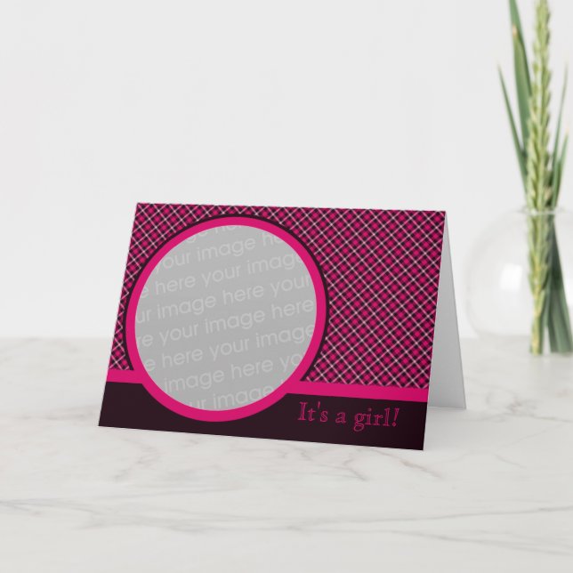 Plaid Baby Faire-part 2 (Rose chaud) (Devant)