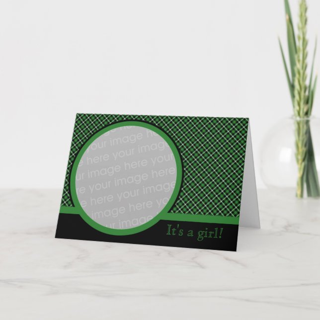 Plaid Baby Faire-part 2 (Vert) (Devant)