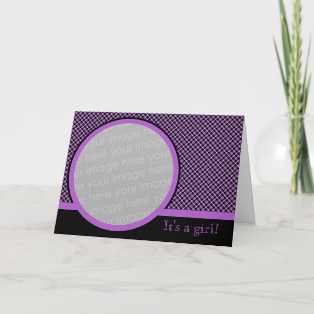Plaid Baby Faire-part 2 (violet) (Devant)