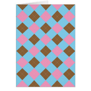 Plaid bleu, marron et rose