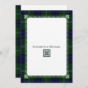 Plaid Bleu & Vert, Faire-part de mariage Tartan