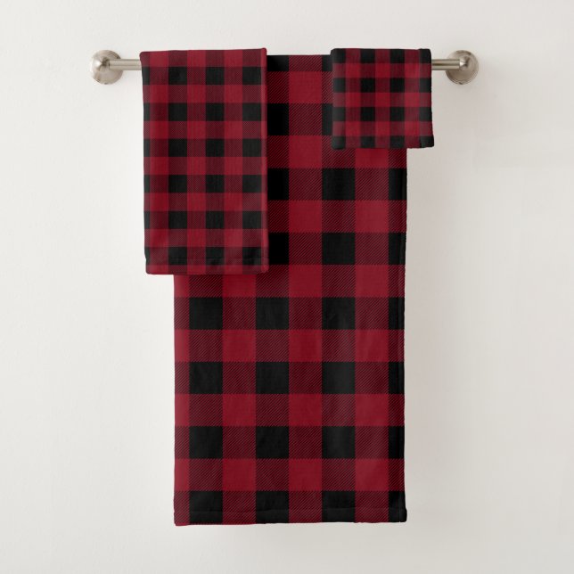 Plaid Buffalo | Rouge et noir | Style rustique (En situation)