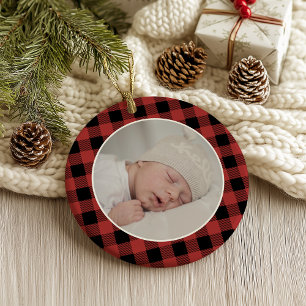 PLAID BUFFLE ROUGE NOM Photo Souvenir de Noël