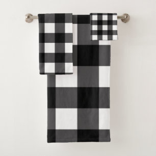 Plaid Checkered de guingan noir et blanc de