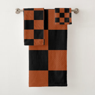 Plaid Checkered noir et orange de Buffalo de