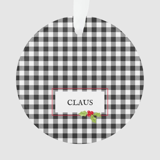 Plaid Christmas Holly Père Noël NAME Ajouter PHOTO (devant)
