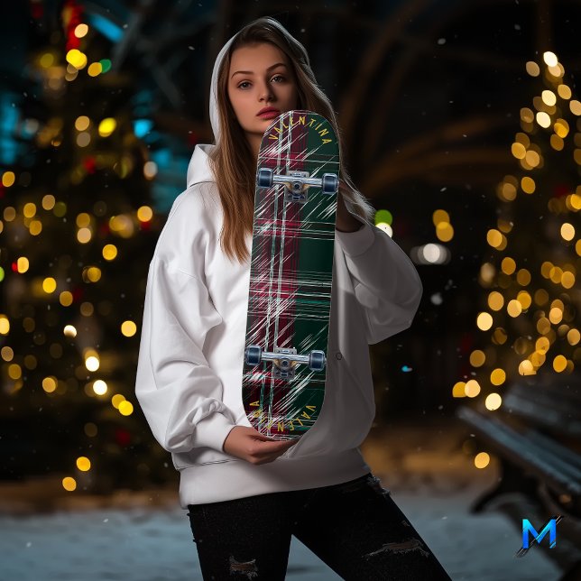 Plaid Contemporain de Noël Plaid Skateboard Deck (Créateur téléchargé)