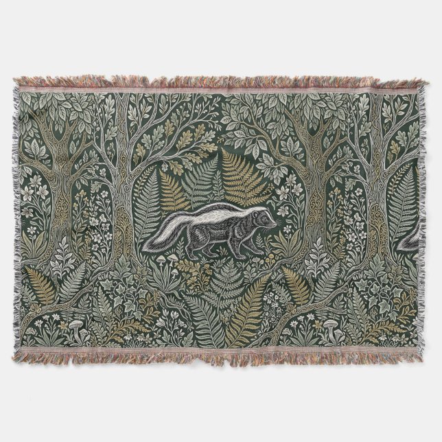 Plaid Couverture Jeté avec Motif de Mouffette (Devant)