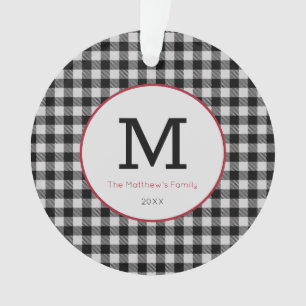Plaid de Buffalo Noir Blanc Rouge Monogramme Moder