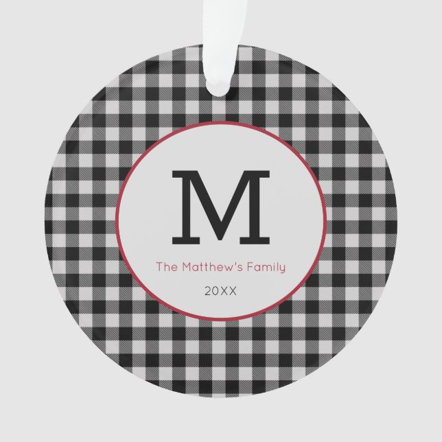 Plaid de Buffalo Noir Blanc Rouge Monogramme Moder (devant)
